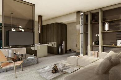 Alanya eiendom stue med moderne design, marmor kaffebord og varm, innbydende belysning.